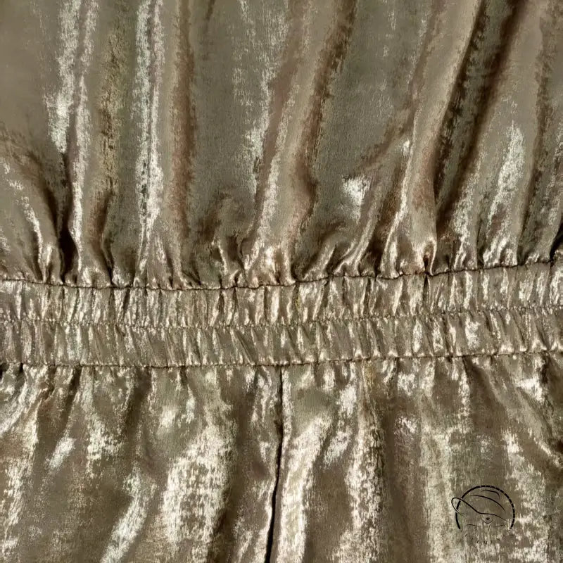 Golden high waist langry fashion jumpsuit with pleated skirt