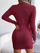 Elegant burgundy knit dress from Langry Fashion showcasing stylish ملابس for women