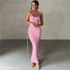 Pink spaghetti strap dress showcasing the Elegant Slim Fit Sheath Dress design