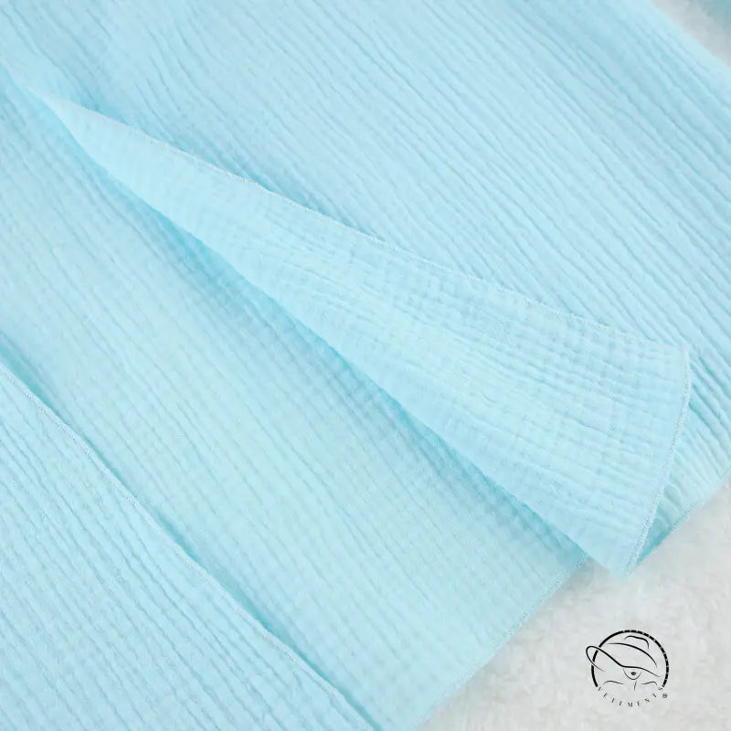 Light blue langry fashion pajamas with textured cotton crepe fabric