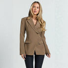 Langry fashion casual slim fit brown blazer with double-breasted design and pocket details