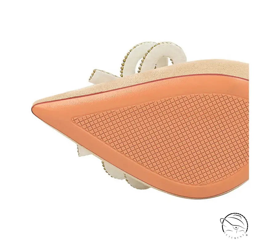 Cute Rhinestone Pearl Bow High Heels