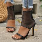 Mesh Stiletto Heel Sandals