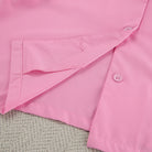 Soft pink langry fashion cardigan pajamas shirt with lightweight fabric