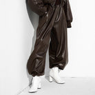 Loose Faux Leather Trousers