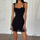 Summer Low Cut off Neck Strap Slim Fit Waist Controlled Slimming Dress