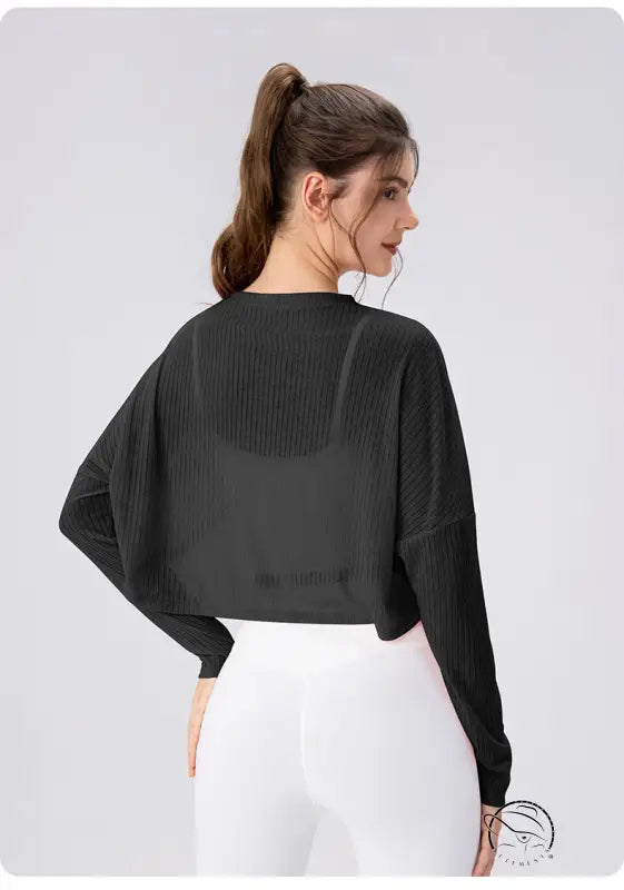 Women Yoga Blouse Long Sleeve Lightweight Breathable Workout Top Loose Outdoor Running Casual Sports