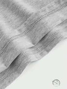 Gray sling bare back hip dress fabric with visible stitching