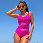 Fuchsia one-piece swimsuit from Langry, stylish ملابس for beach and pool days