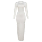 Elegant langry slim fit backless fashion dress in white