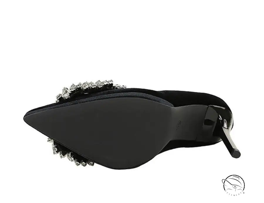 Rhinestone Bow Stiletto Waterproof High Heel