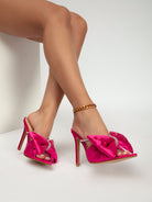 Spring Stiletto Sandals Pointed Toe Bowknot High Heel