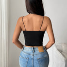 Langry fashion leopard print halter corset vest in black strappy crop top