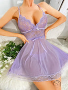 Lingerie Seamless Triangle Cup Sling Dress Thin Strap t Back See Through Seduction Two Piece Pajamas