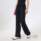 Black langry wide-leg sweatpants with drawstring waist, loose quick-drying fashion trousers