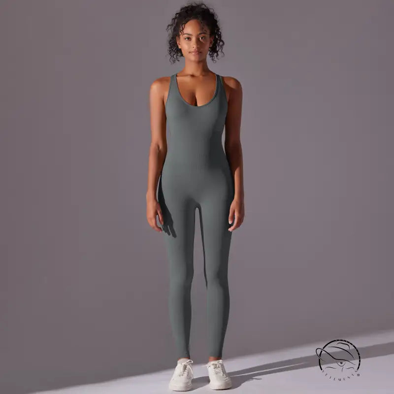 Spring Gym Seamless Shaping Yoga Jumpsuit Integrated Belly Contracting Close Fitting Sports Back one Piece