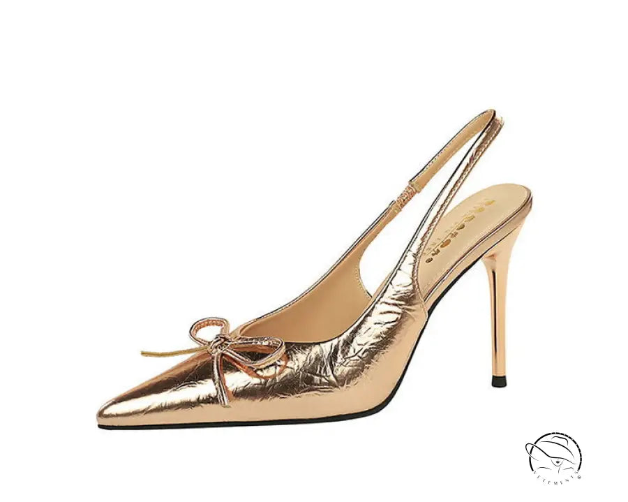 Cocktail Low Cut Back Strap High Heel