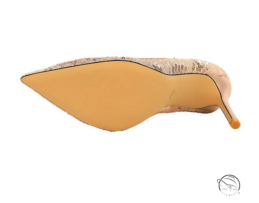 Shallow Mouth Sequin Fashionable Elegant High Heel