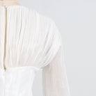 Langry fashion white pleated blouse with zipper back in lightweight fabric