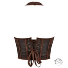 Dark brown tube top halter with faux leather corset and neck piece