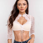 Beer Festival Regular Base Lace Stitching Small Shirt Top
