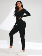 Black langry fashion ملابس yoga bodysuit with shoulder straps