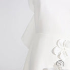 Slim fit floral summer white dress with high grade stitching
