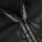 Black faux leather Loose Zipper Leather Jacket featuring a stylish zipper design