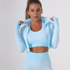 Seamless Yoga Workout Outfit Three Piece Set