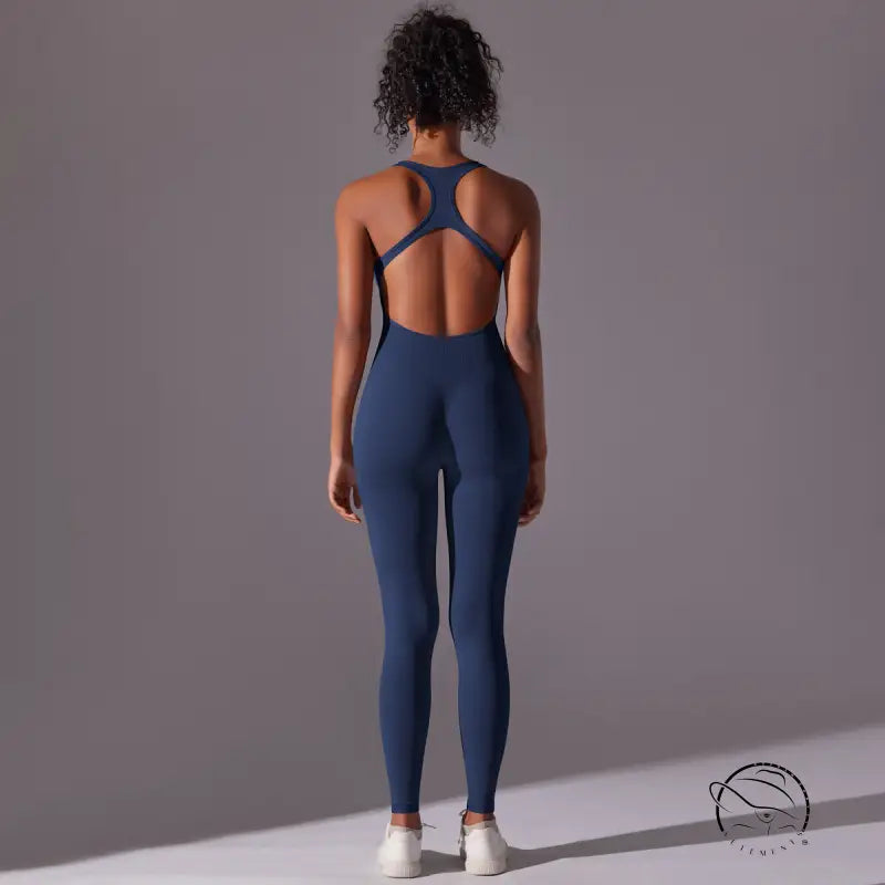 Spring Gym Seamless Shaping Yoga Jumpsuit Integrated Belly Contracting Close Fitting Sports Back one Piece