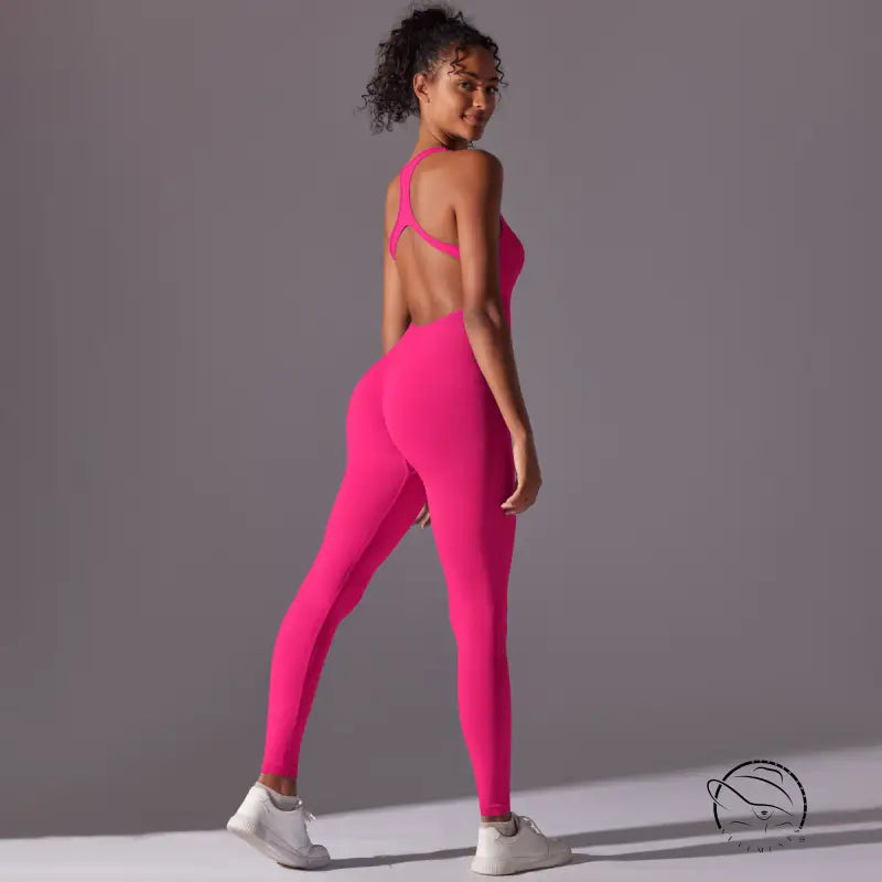 Spring Gym Seamless Shaping Yoga Jumpsuit Integrated Belly Contracting Close Fitting Sports Back one Piece