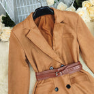 Langry fashion caramel trench coat in autumn winter suede blazer