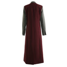 Cozy Red Striped Long Trench Coat