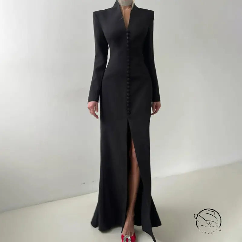 Enchanting High Waist Split French Dress