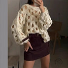 Casual Vacation Hook Floral Sweater Pullover