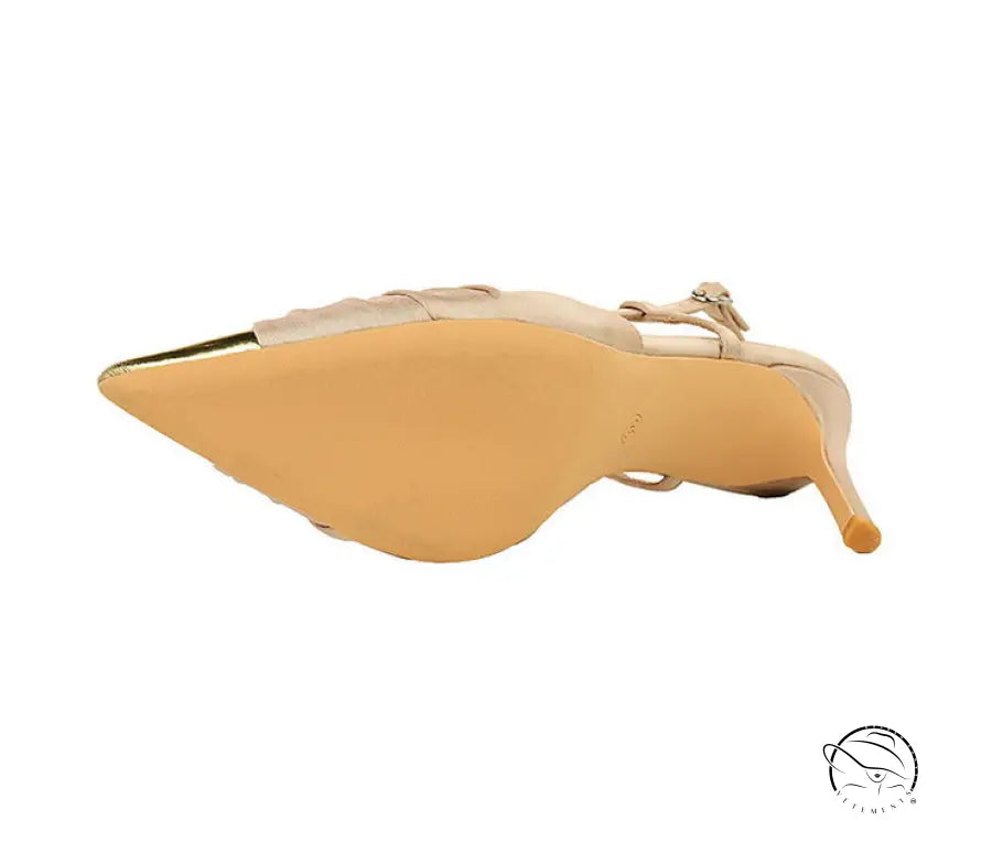 Satin Bow Color Block Pointed High Heel