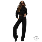 Elegant Vetements suit with black cropped tracksuit and long sleeve