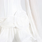 Elegant white ruffled blouse with long sleeves in Langry fashion ملابس