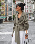 High End French Large Collared Lace Up