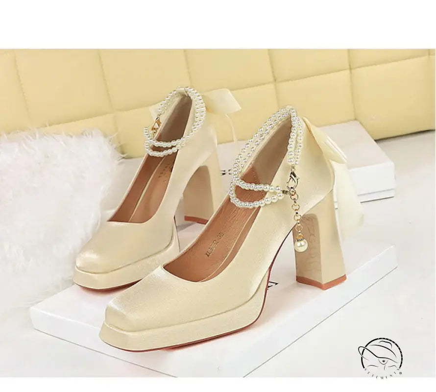Square Toe Chunky Heel Waterproof High