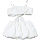 White two-piece cutout dress from Summer Women Wear, ideal for stylish summer fashion