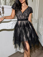 Elegant Lace Short Sleeved Dress