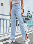 Fashionable Denim Trousers Wide Leg Straight Loose