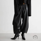 Loose Faux Leather Trousers