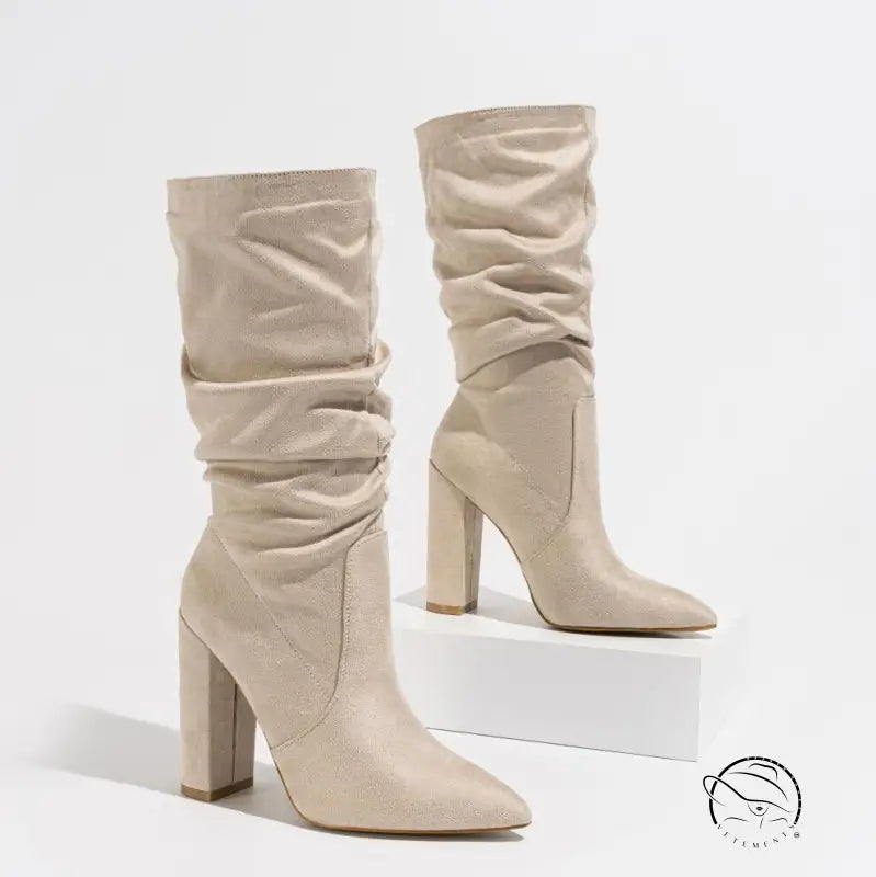 Winter Fashionable Chunky High Heel Boots