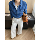 Relaxed Pocket Design Casual Denim Shirt