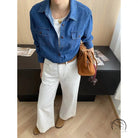 Relaxed Pocket Design Casual Denim Shirt