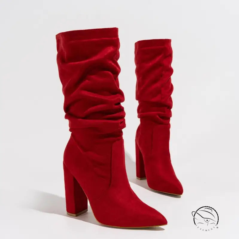 Winter Fashionable Chunky High Heel Boots