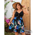 Elegant floral print strap dress in sundress style
