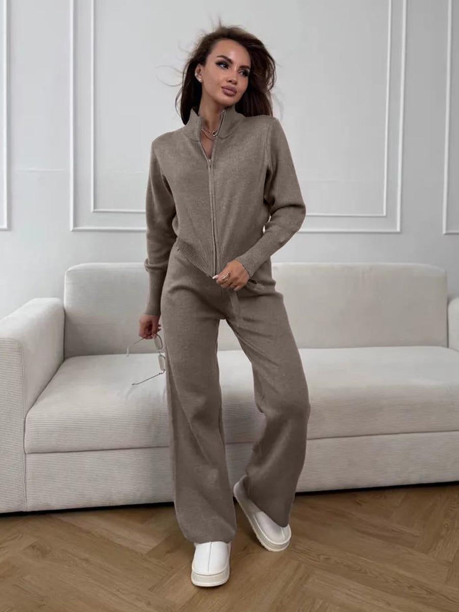 Langry fashion beige zip-up jumpsuit with white sneakers, minimalist ملابس design